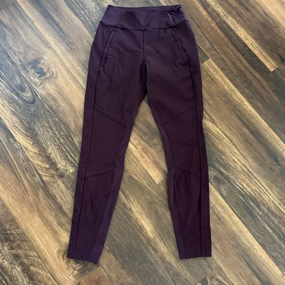 ATHLETA women’s Headlands Hybrid Trek Tight legging - Burgundy size 4 - Picture 4 of 5